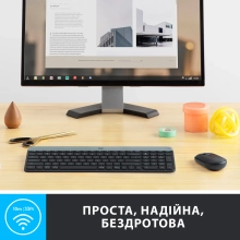 Купить Комплект клавиатура и мышка Logitech MK470 Slim Wireless UA Graphite - фото 4