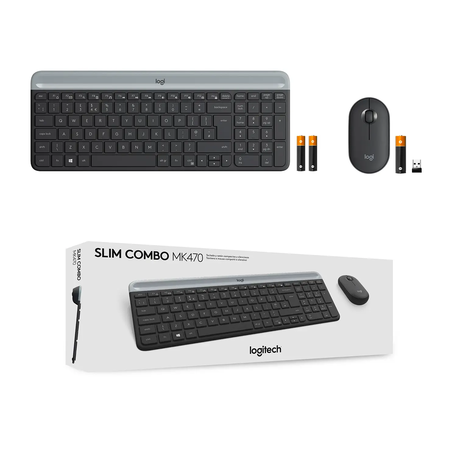 Купить Комплект клавиатура и мышка Logitech MK470 Slim Wireless UA Graphite - фото 10