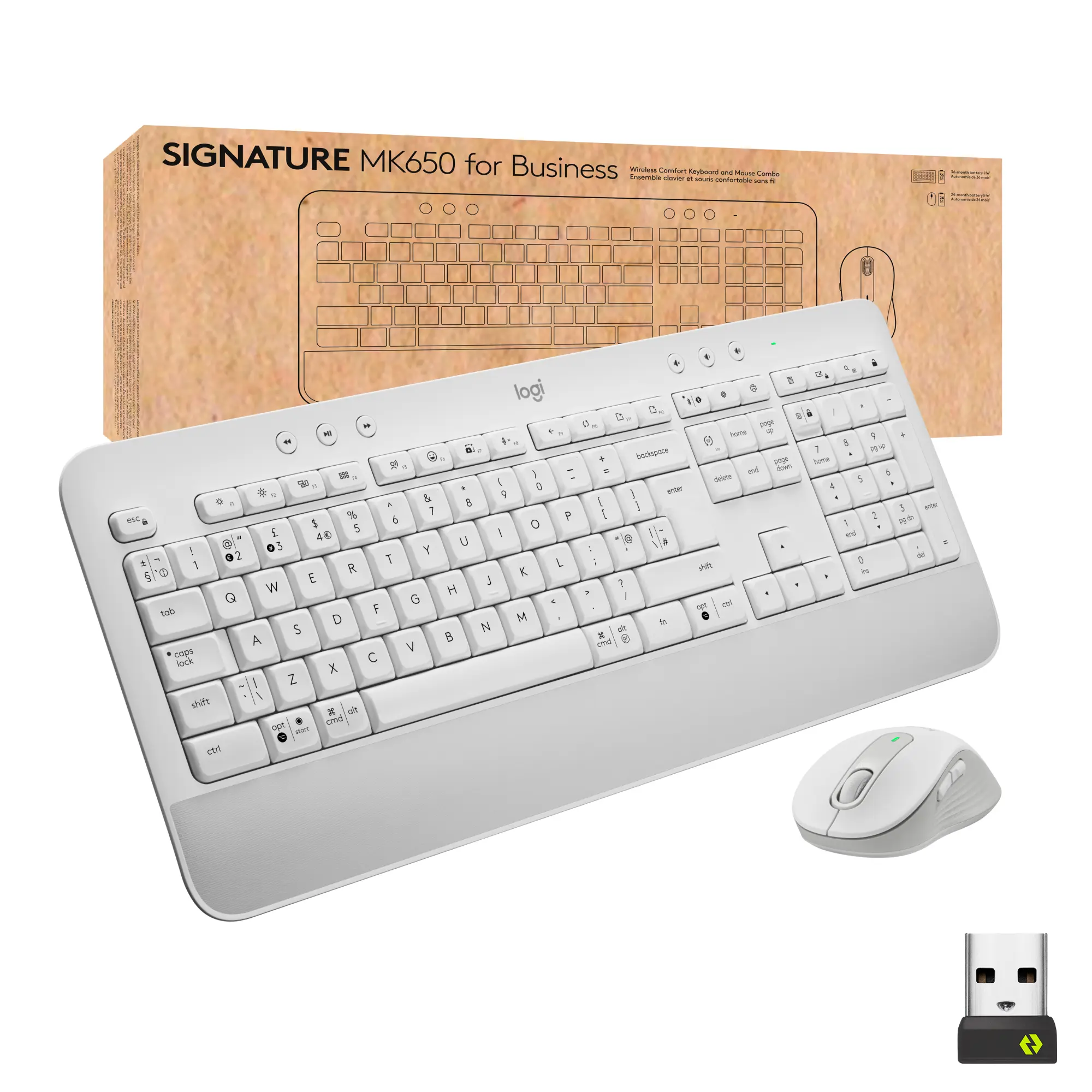 Купить Комплект клавиатура и мышь Logitech Signature MK650 Combo for Business Off-white (920-011032) - фото 2