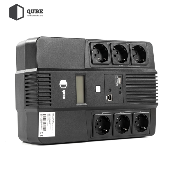 Купити ДБЖ (UPS) лінійно-інтерактивний Qube AIO 650, 650VA/360W, LCD, 6 x Schuko, RJ-45, USB - фото 6
