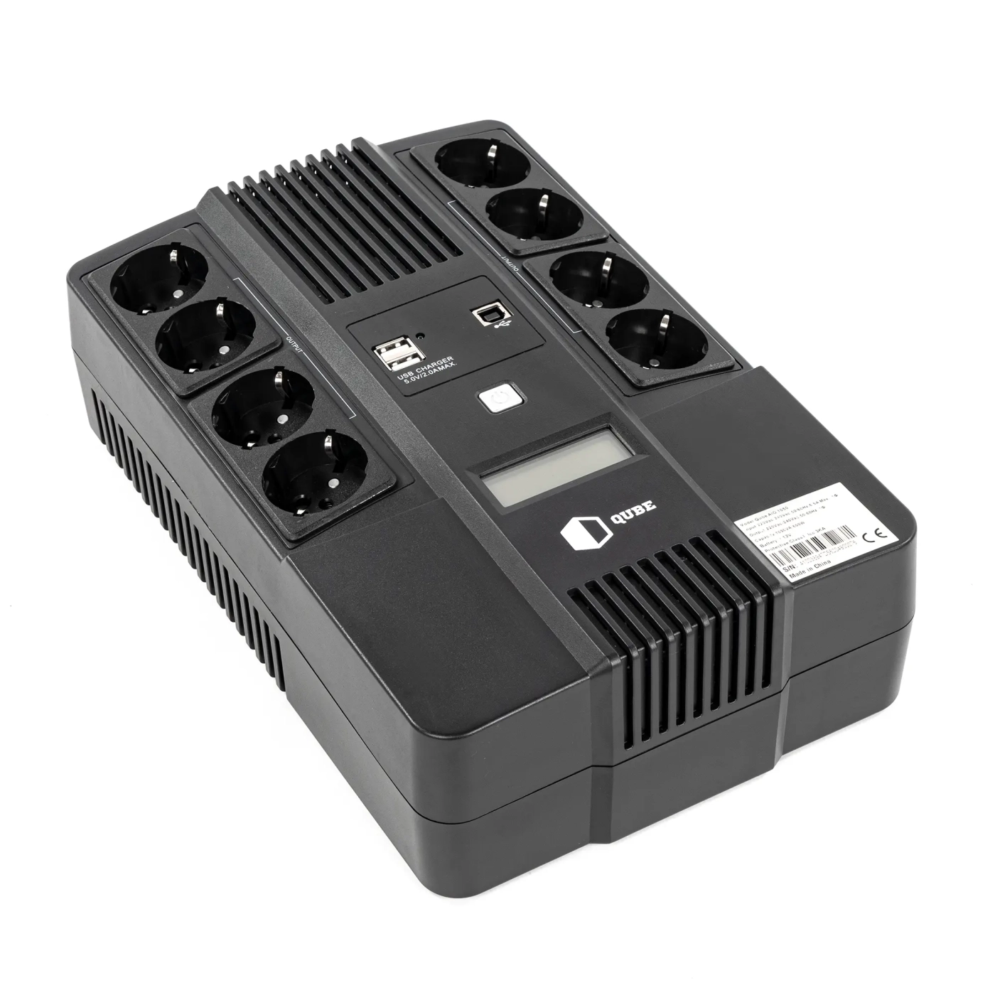 Купити ДБЖ (UPS) лінійно-інтерактивний Qube AIO 1050, 1050VA/600W, LCD, 8 x Schuko, RJ-45, USB - фото 1