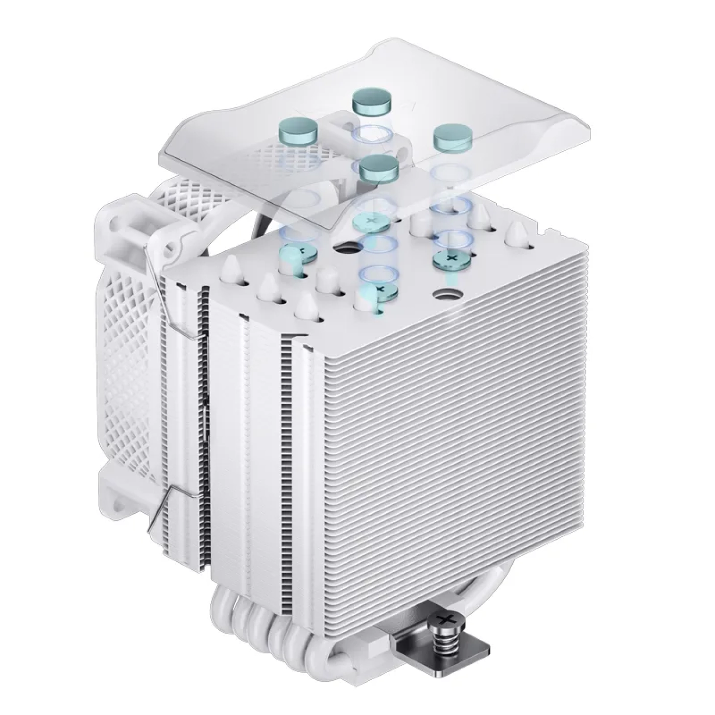 Купить Процессорный кулер JONSBO HX6210 White (92mm/4pin/800-2300RPM/31.6Dba/6 тепл. трубки/4PIN PWM) - фото 10