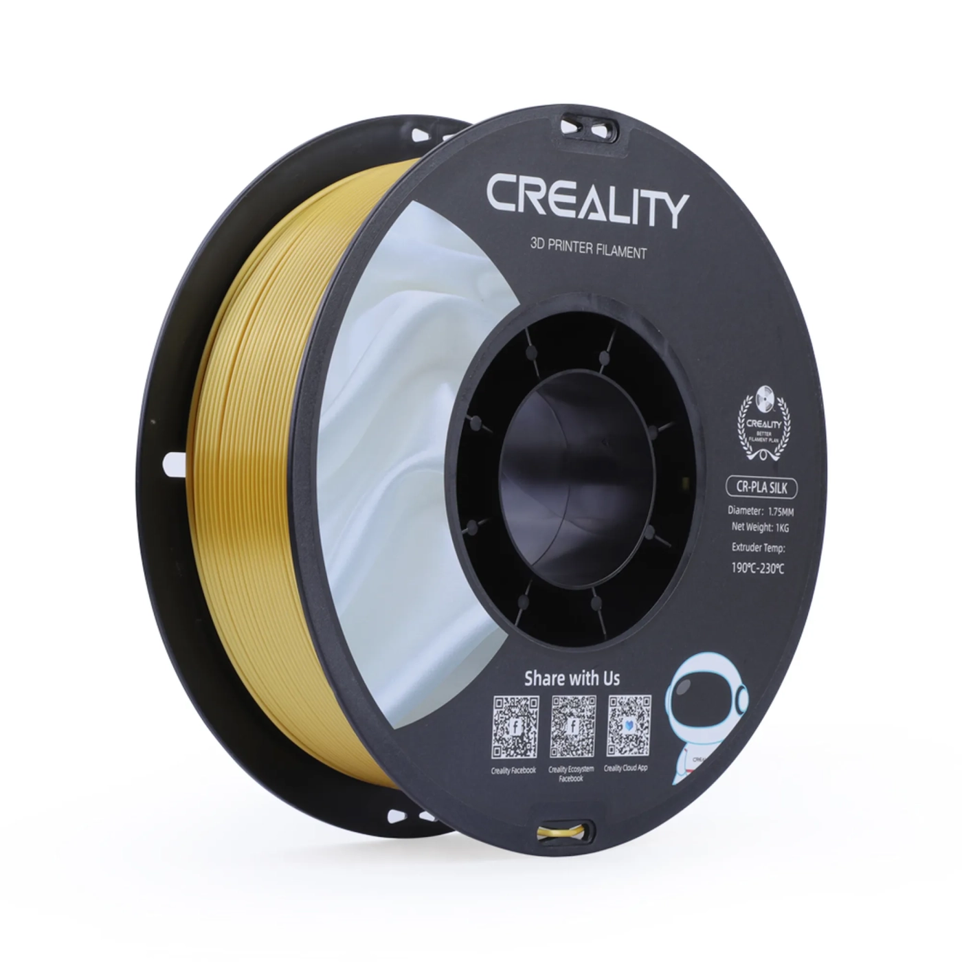 Купити PLA Filament (пластик) для 3D принтера CREALITY шовковий блиск 1кг, 1.75мм, золотий - фото 1