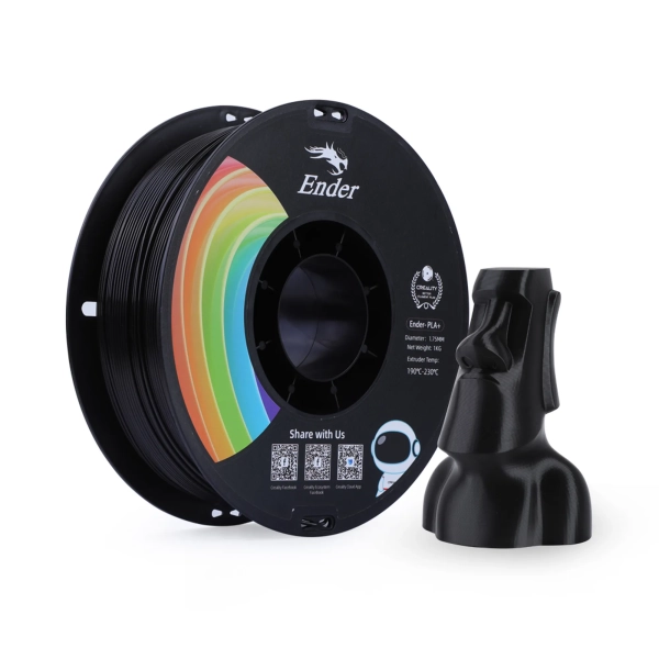 Купить PLA+ Filament (пластик) для 3D принтера CREALITY 1кг, 1.75мм, черный - фото 2