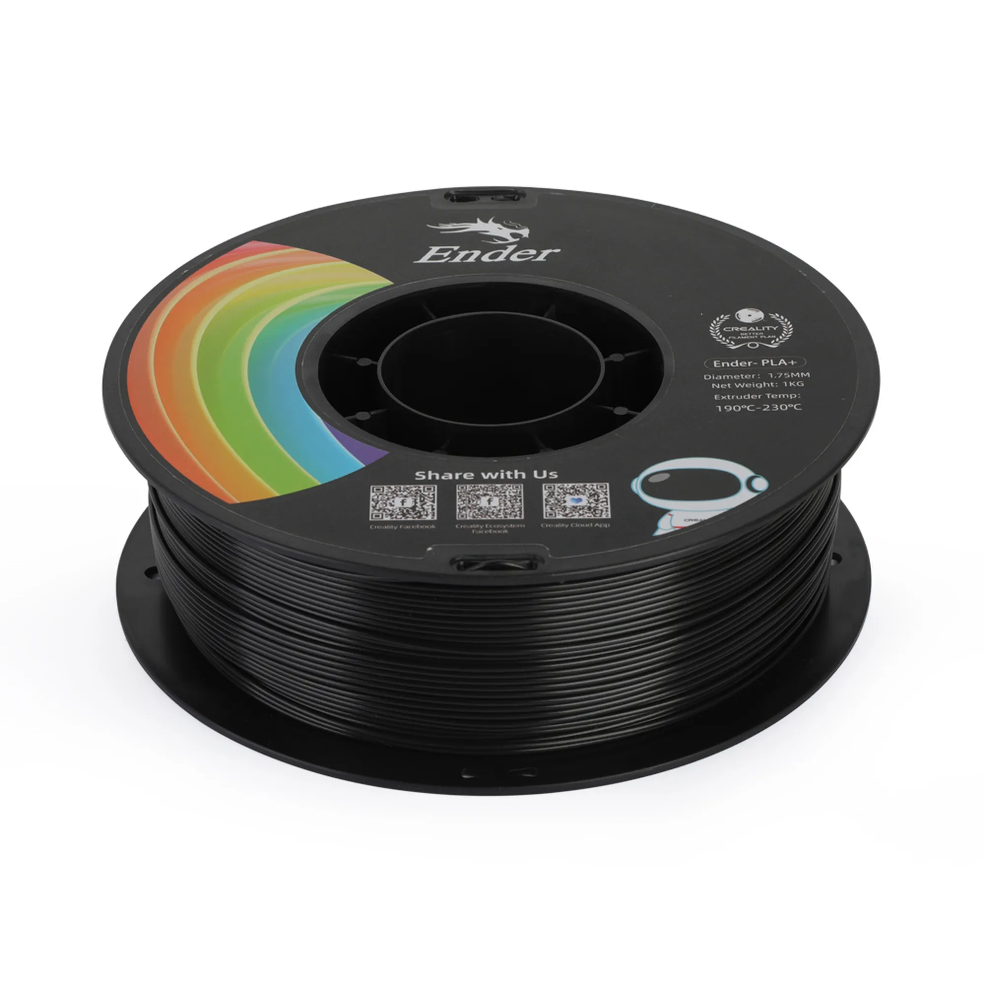 Купить PLA+ Filament (пластик) для 3D принтера CREALITY 1кг, 1.75мм, черный - фото 4