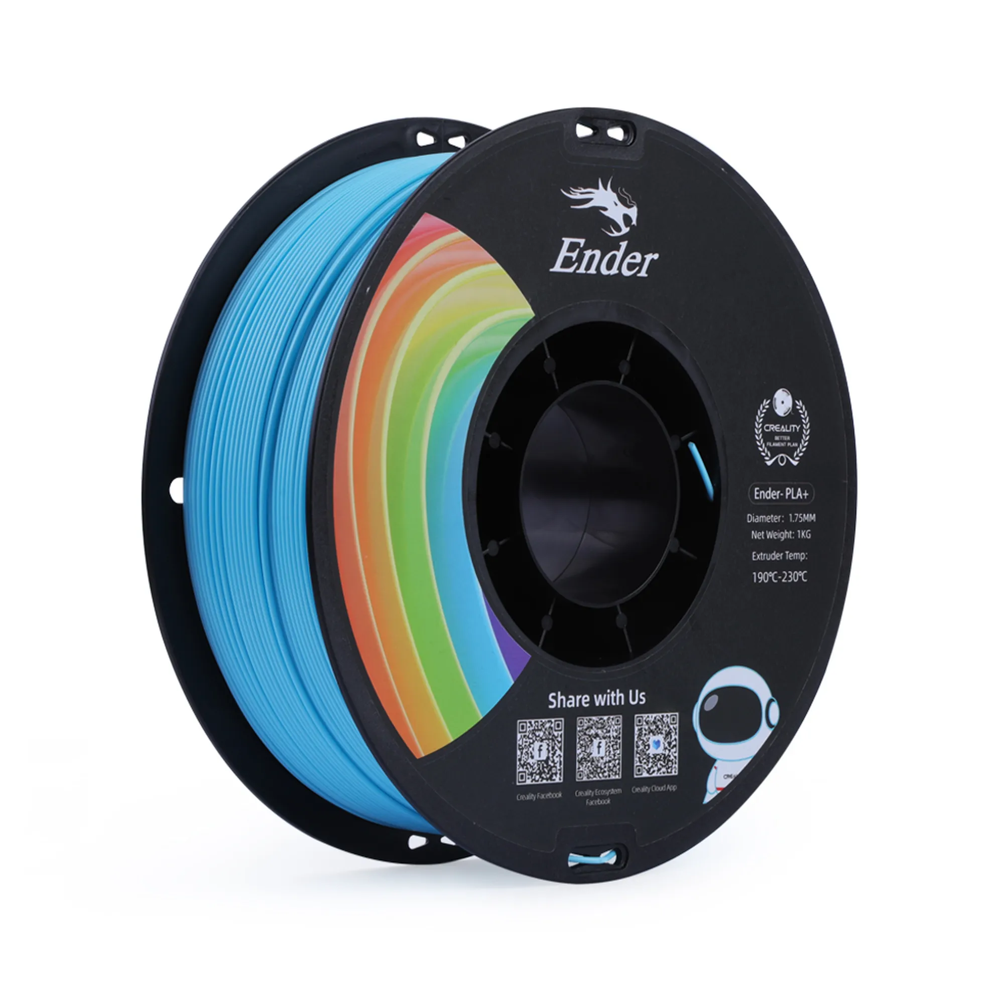 Купити PLA+ Filament (пластик) для 3D принтера CREALITY 1кг, 1.75мм, синій - фото 1