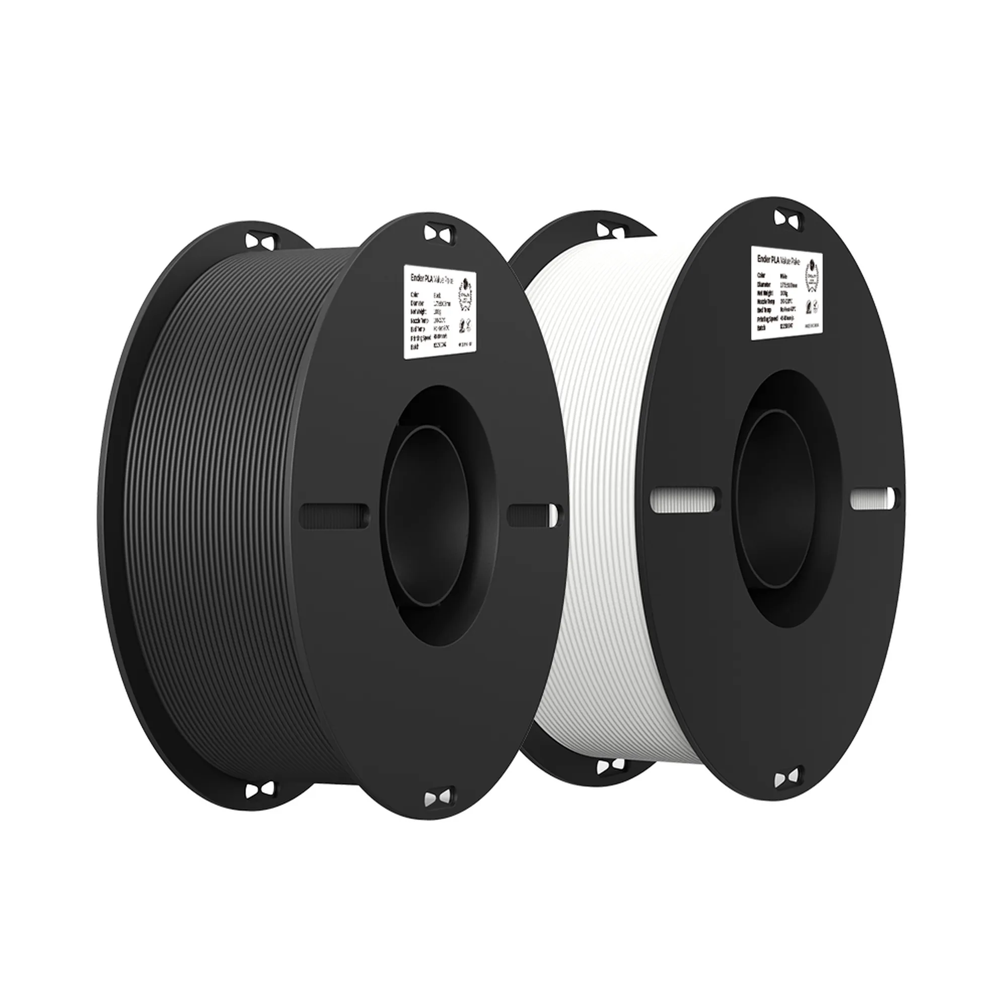 Купить PLA Filament (пластик) для 3D принтера CREALITY 2x1кг, 1.75мм, черный и белый - фото 1