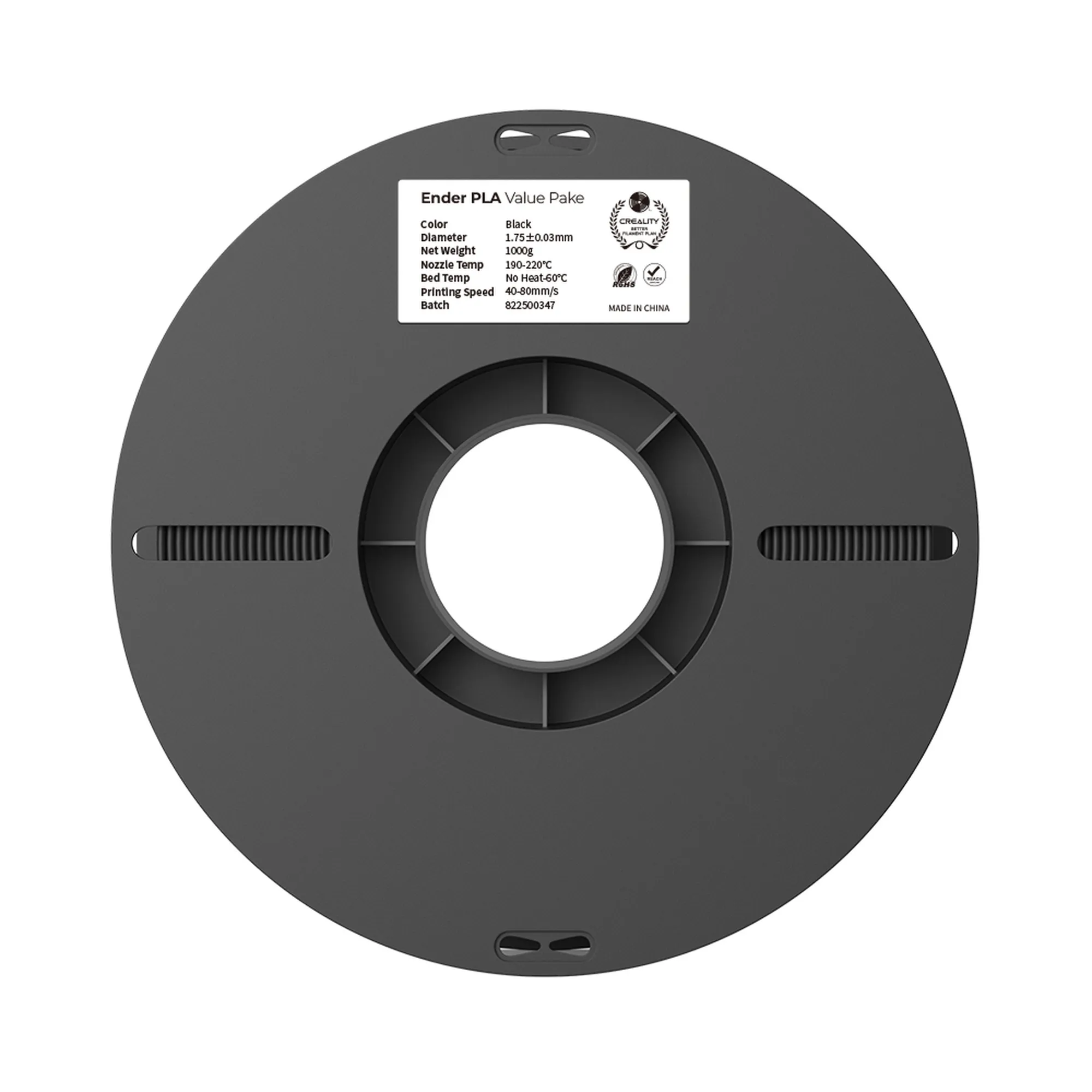Купить PLA Filament (пластик) для 3D принтера CREALITY 2x1кг, 1.75мм, черный и белый - фото 6