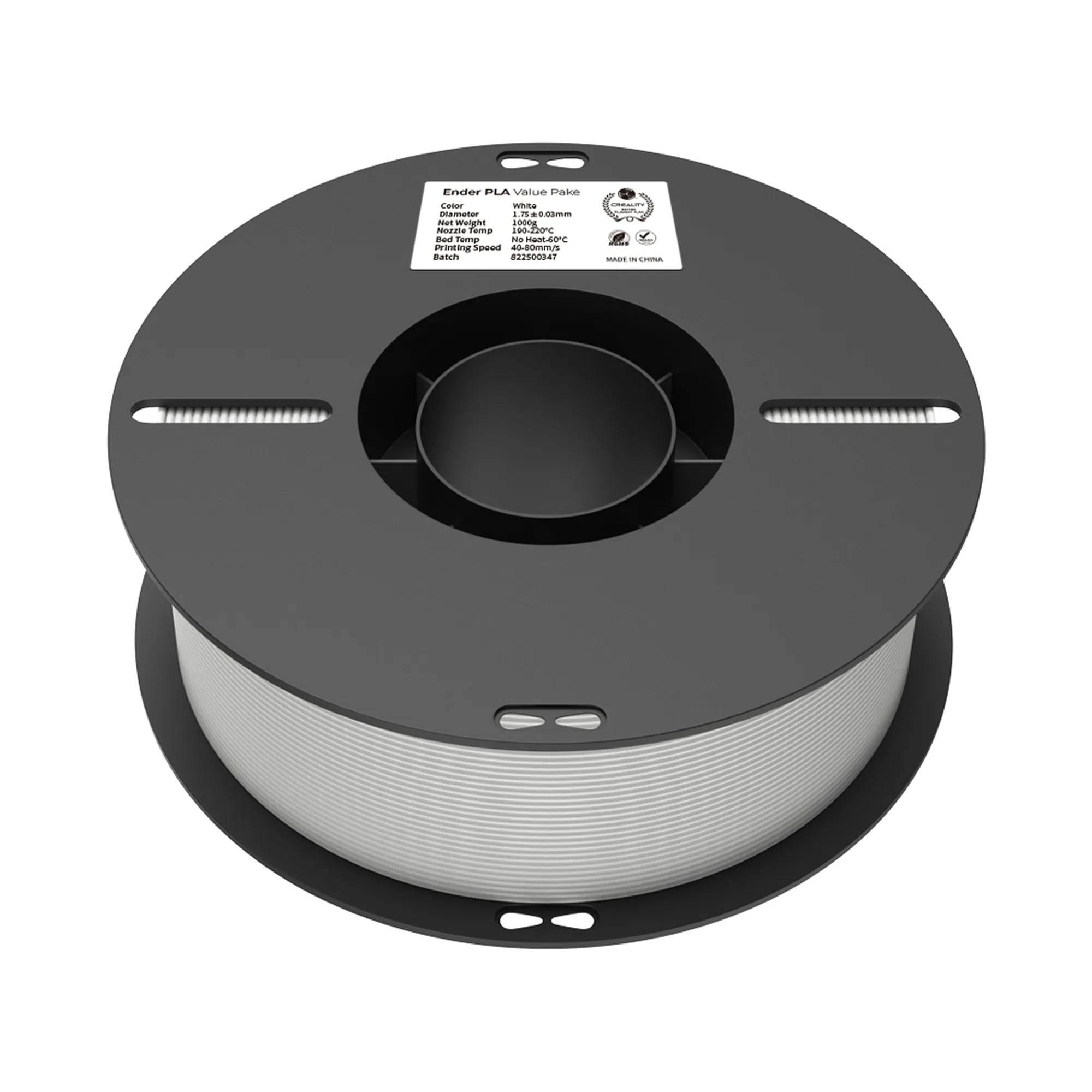 Купить PLA Filament (пластик) для 3D принтера CREALITY 2x1кг, 1.75мм, черный и белый - фото 7