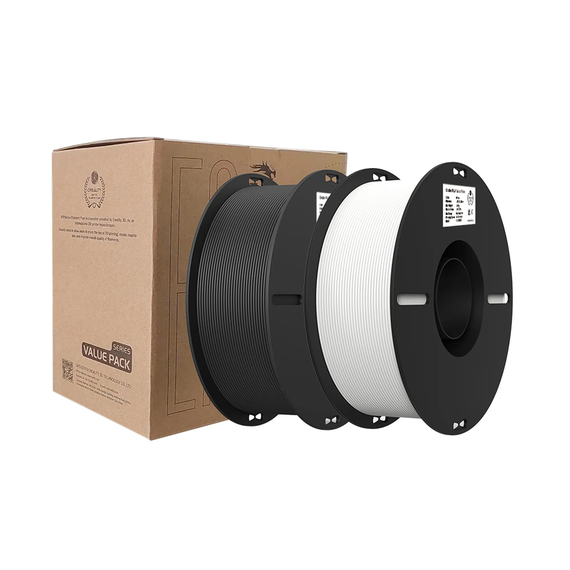 Купить PLA Filament (пластик) для 3D принтера CREALITY 2x1кг, 1.75мм, черный и белый - фото 10