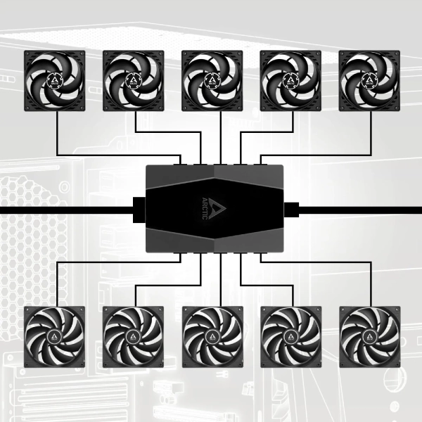 Купити Контролер Arctic Case Fan Hub 10 Port with SATA Power - фото 8