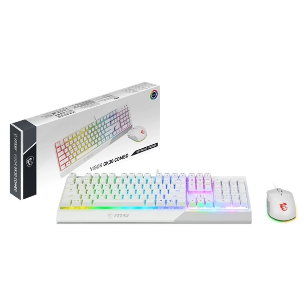 Купить Комплект клавиатура и мышь MSI Vigor GK30 Combo UA White - фото 5