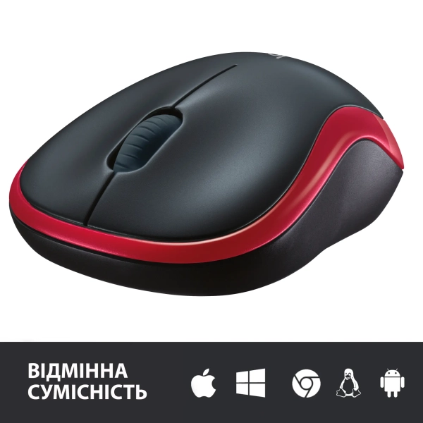 Купити Мишка Logitech M185 Wireless Red - фото 5