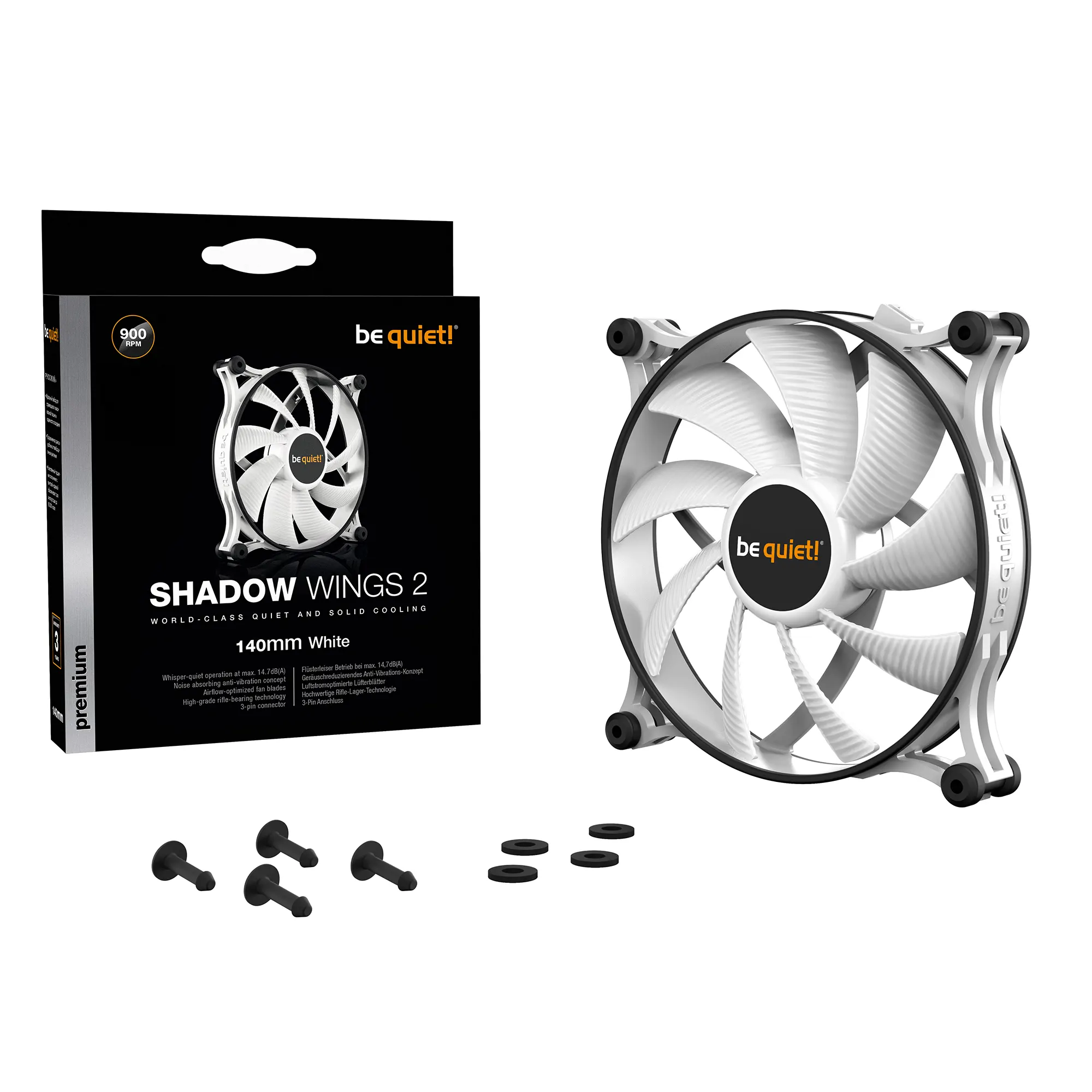 Купити Вентилятор be quiet! Shadow Wings 2 White 140 mm (BL090) - фото 5