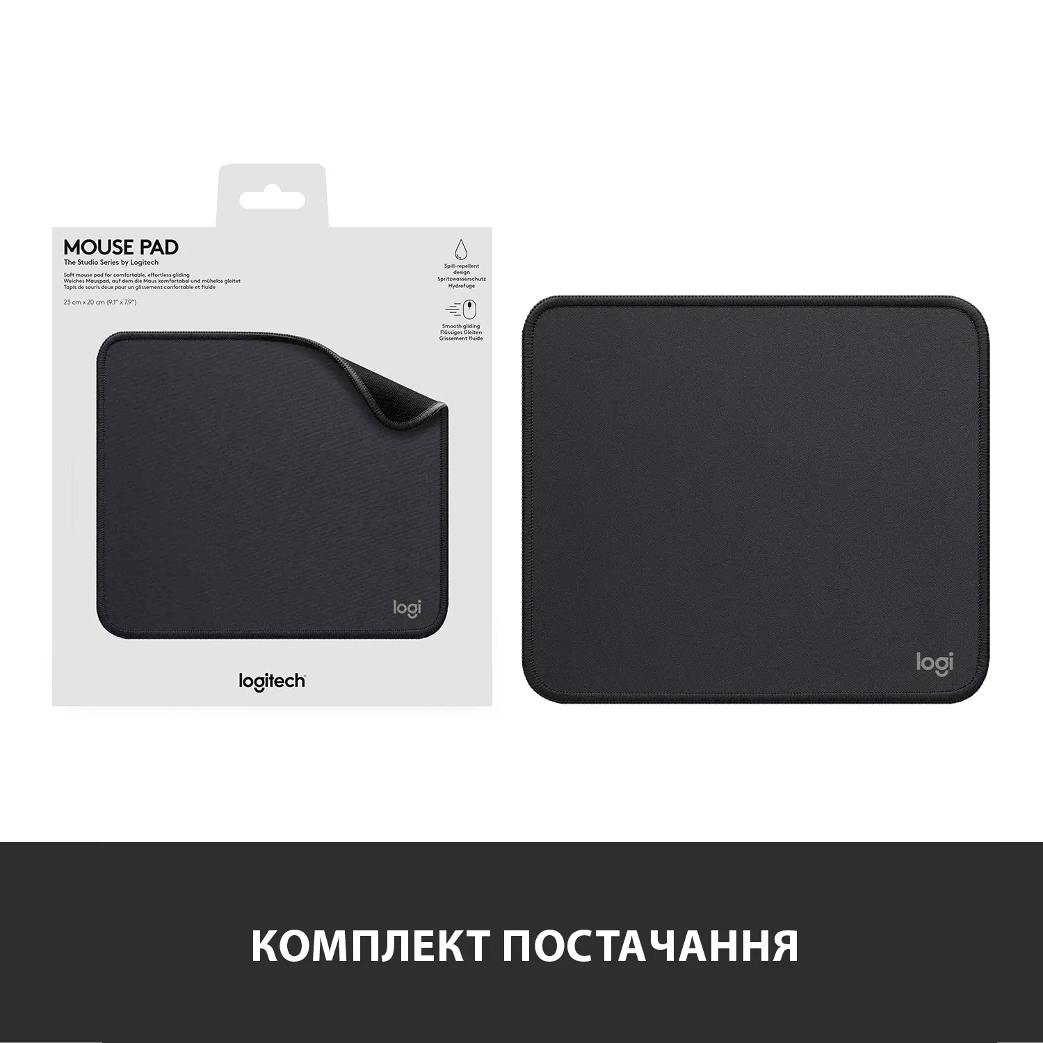 Купити Ігрова поверхня Logitech Mouse Pad Studio Series Graphite - фото 8