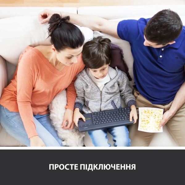 Купить Клавиатура Logitech K400 Plus Wireless Touch Black - фото 5