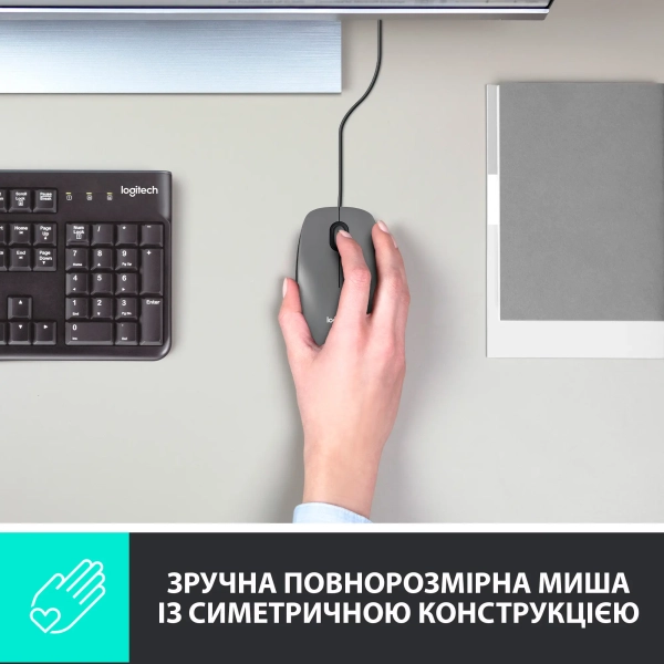 Купити Мишка Logitech M100 Black - фото 2