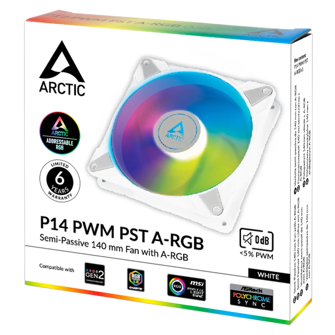 Купити Вентилятор Arctic P14 PWM PST A-RGB White (ACFAN00276A - фото 4
