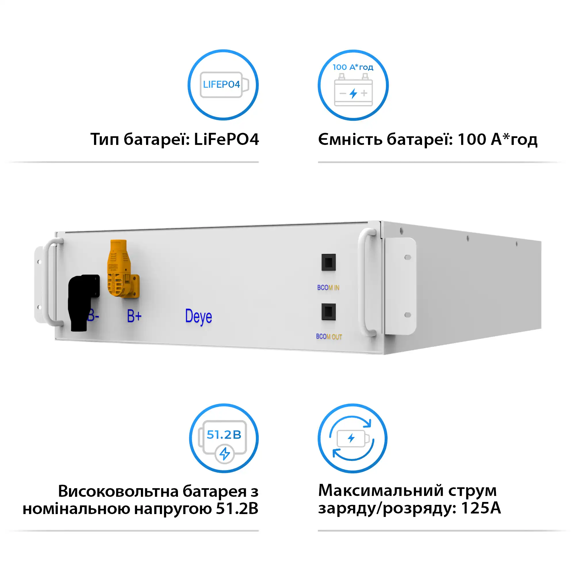 Купить Аккумуляторная батарея DEYE BOS-G LiFePO4 HV 51.2v 100AH 5.12kWh - фото 2