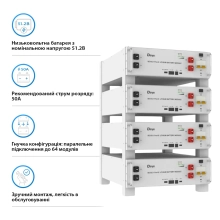 Купить Аккумуляторная батарея DEYE SE-G5.1 Pro-B LiFePO4 LV 51.2v 100AH 5.12kWh - фото 3