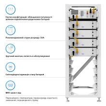 Купить Система хранения энергии Deye BOS-G4 20.48kW 204.8V 100Ah LiFePO4 HVB750V RACK - фото 3