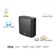 Купити MESH-система ASUS ZenWiFi AX XT8 V2 (2 Pack) Black - фото 7