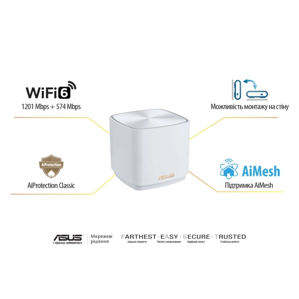 Купити MESH система ASUS ZenWiFi XD4 Plus (1 Pack) White - фото 7