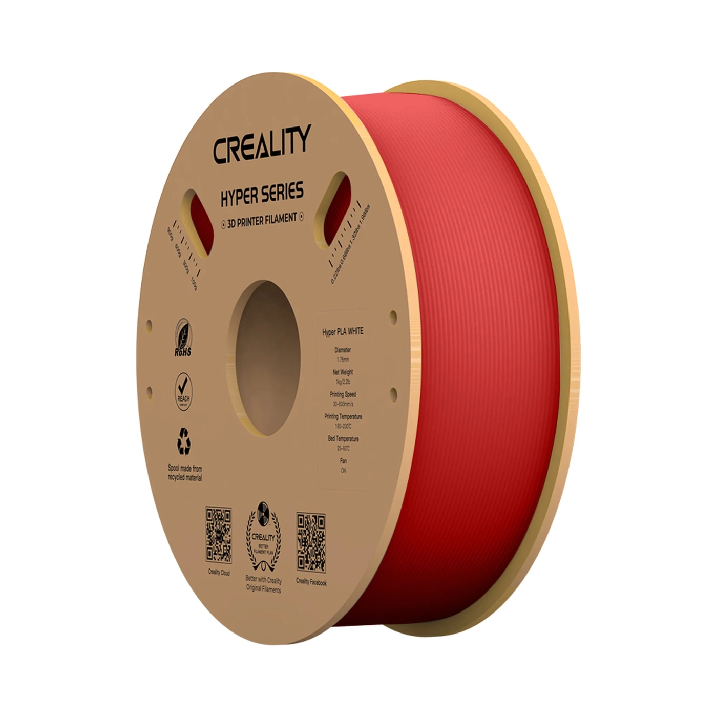 Купить Hyper PLA Filament (пластик) для 3D принтера CREALITY 1кг, 1.75мм, красный - фото 1