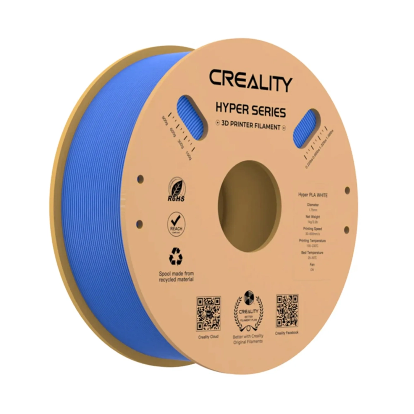 Купить Hyper PLA Filament (пластик) для 3D принтера CREALITY 1кг, 1.75мм, синий - фото 1