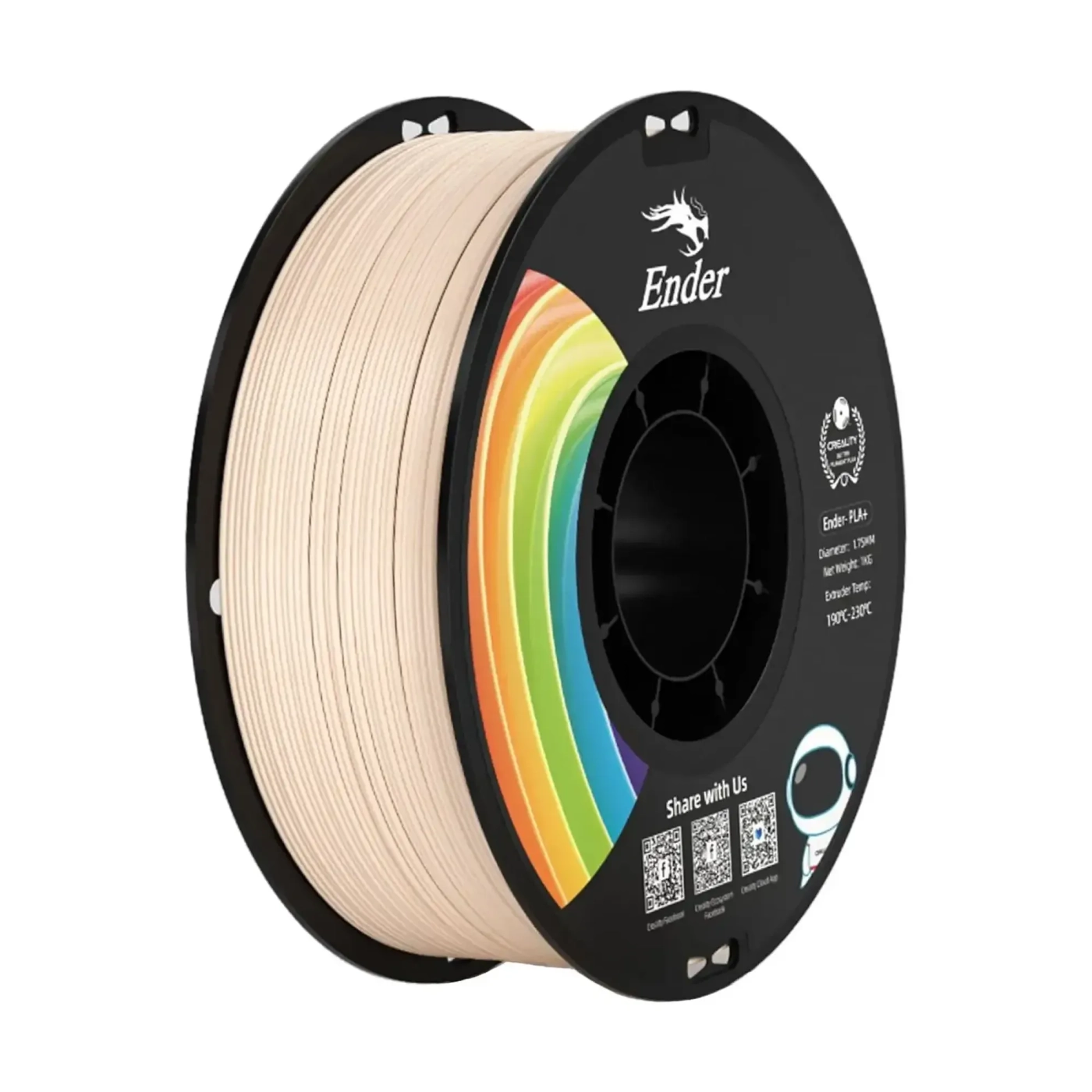 Купити PLA Plus Filament (пластик) для 3D принтера CREALITY 1кг, 1.75мм, бежевий - фото 1