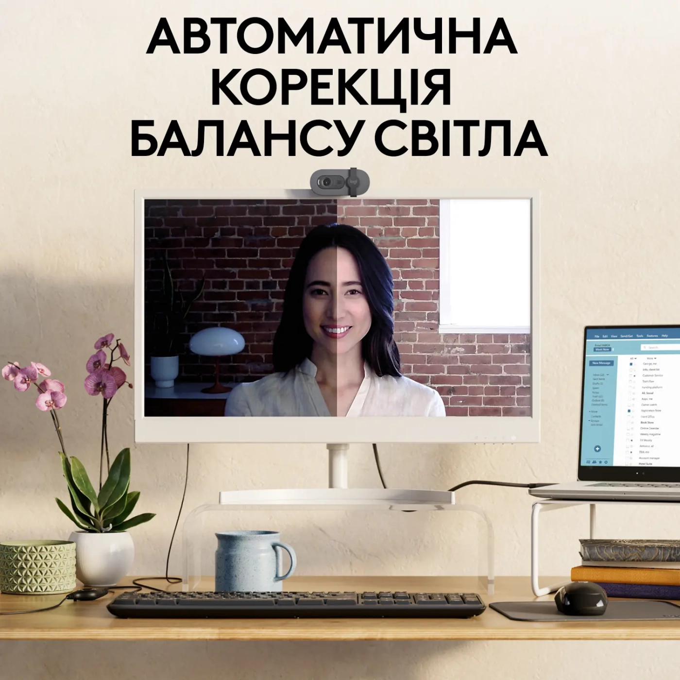 Купить Веб-камера Logitech Brio 100 FHD Graphite - фото 3