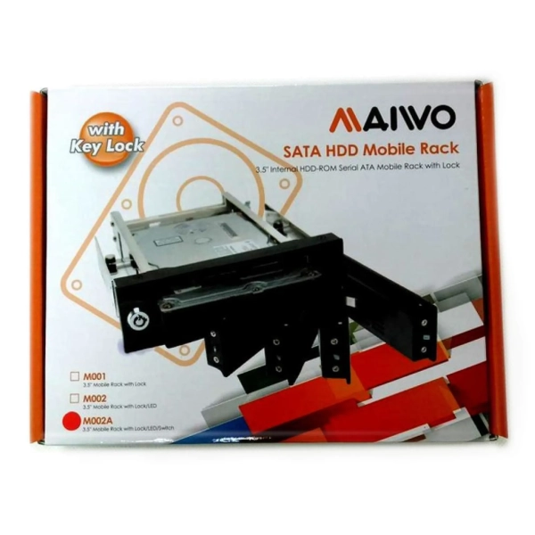 Купить Корзина Maiwo M002A внутр. 5.25" для HDD 3.5" SATA с замком - фото 6