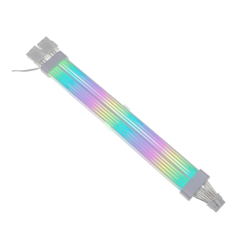 Купить Кабель для ПК Qube RGB 12+4pin to 2x8pin VGA, White - фото 1