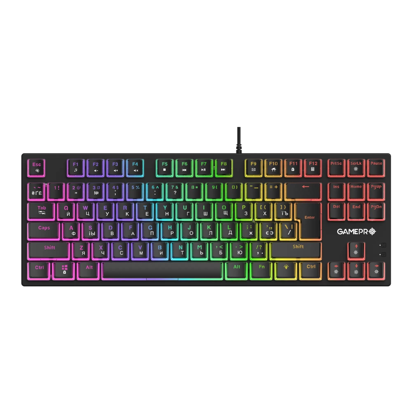 Купить Клавиатура GamePro MK80R Blue Switch RGB USB Black - фото 1