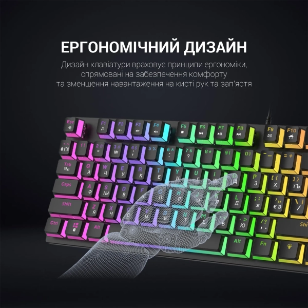 Купить Клавиатура GamePro MK80R Blue Switch RGB USB Black - фото 4