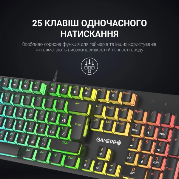 Купить Клавиатура GamePro MK85B Blue Switch RGB USB Black - фото 7