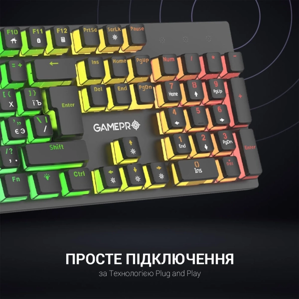 Купить Клавиатура GamePro MK85B Blue Switch RGB USB Black - фото 8