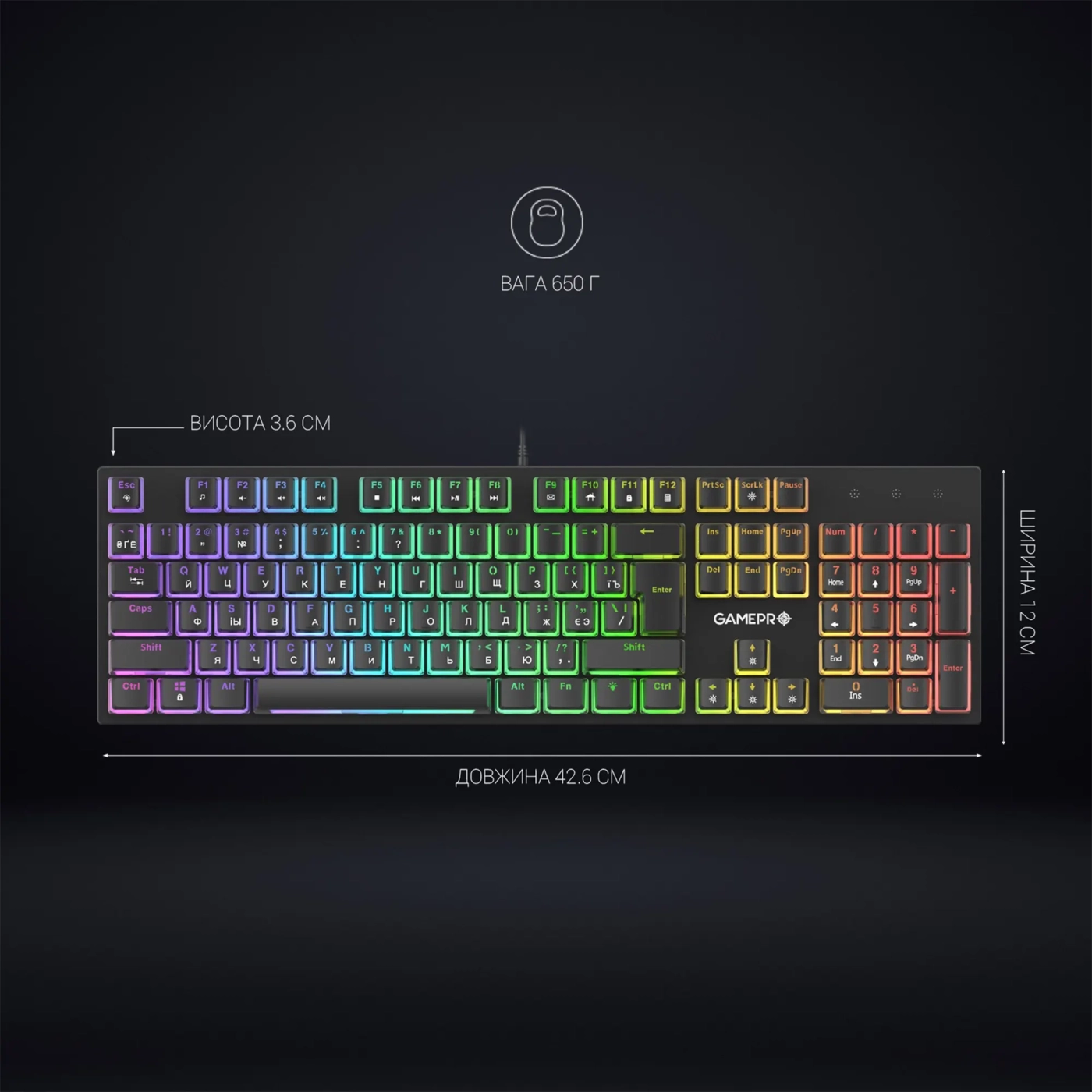 Купить Клавиатура GamePro MK85B Blue Switch RGB USB Black - фото 11