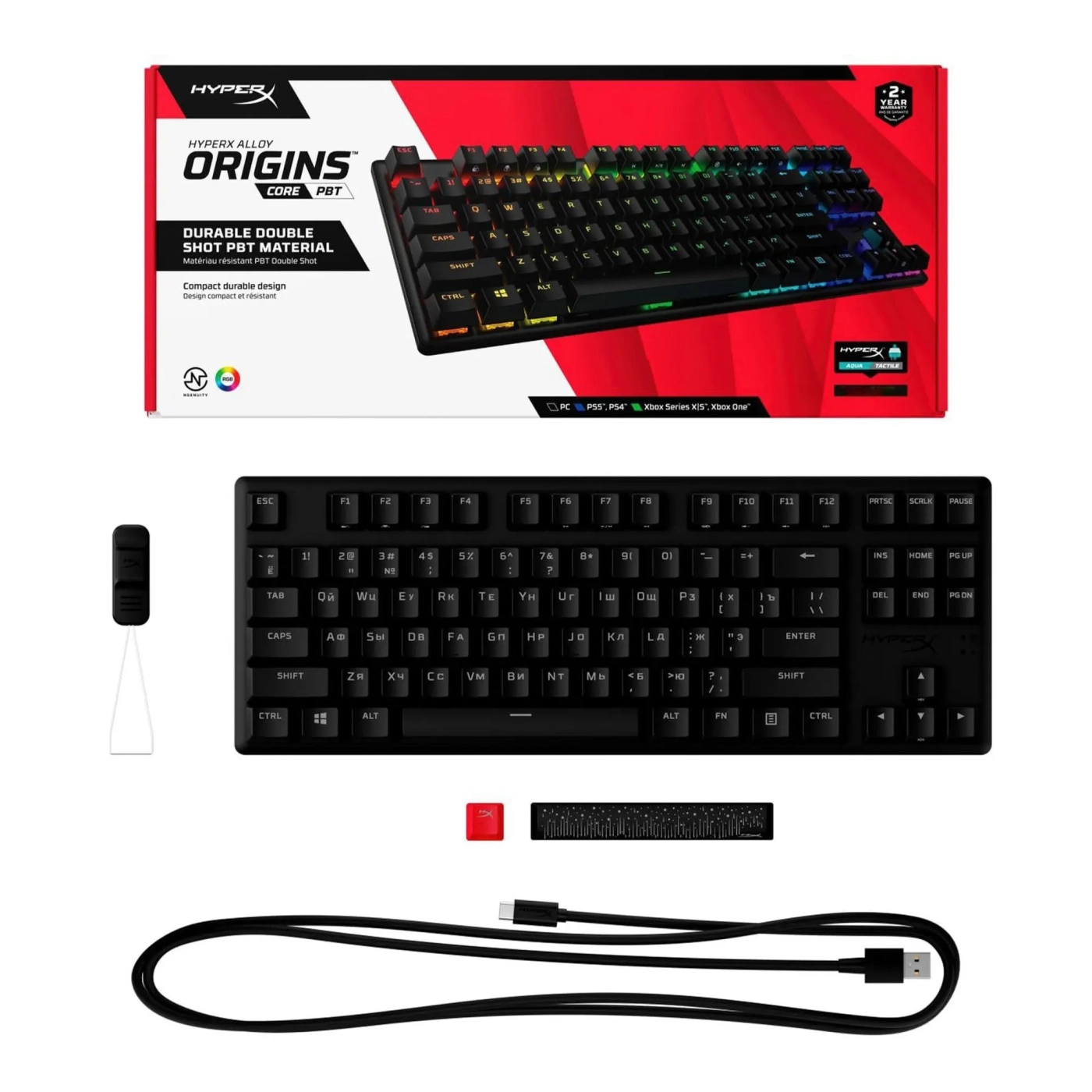 Купити Клавіатура HyperX Alloy Origins Core PBT HX Aqua (639N9AA) - фото 8