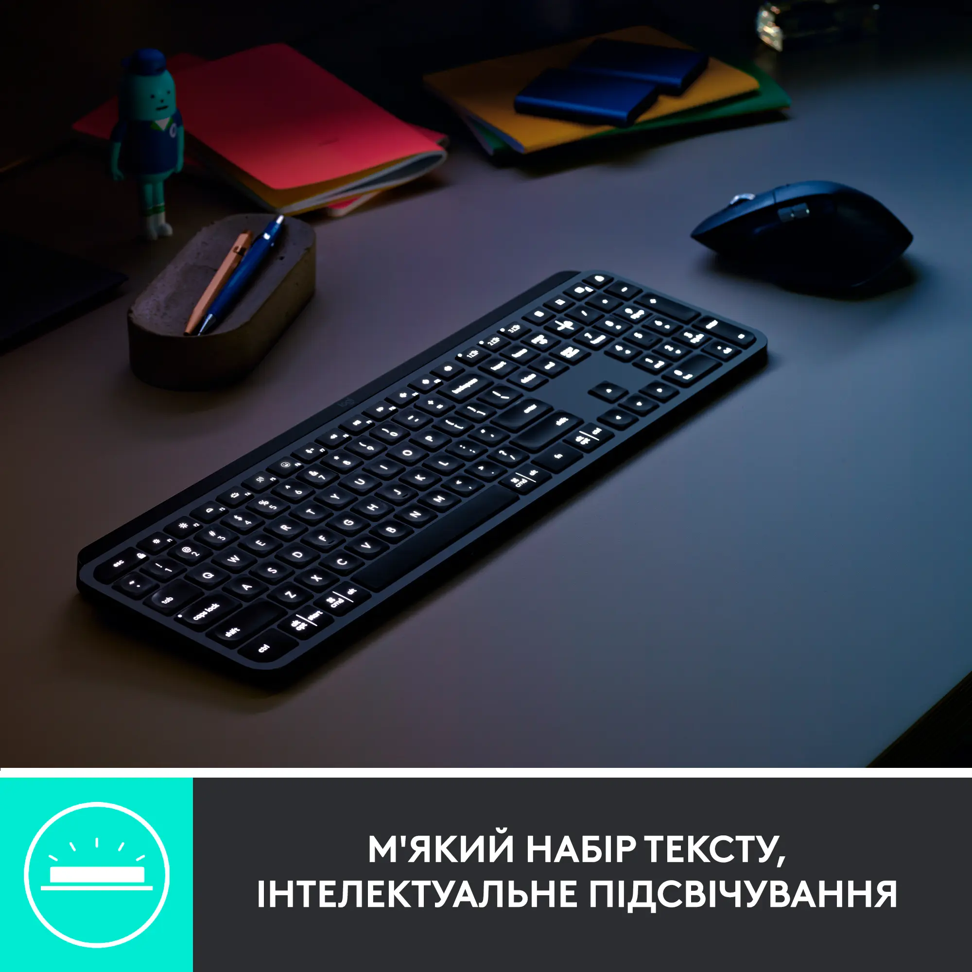 Купить Комплект клавиатура и мышка Logitech MX Keys for Business UA Graphite Gen 2 - фото 3