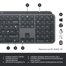 Купить Комплект клавиатура и мышка Logitech MX Keys for Business UA Graphite Gen 2 - фото 6