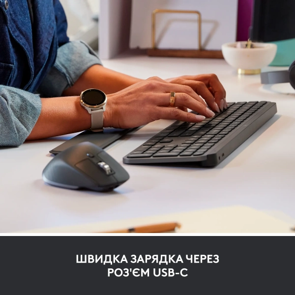 Купить Комплект клавиатура и мышка Logitech MX Keys for Business UA Graphite Gen 2 - фото 9