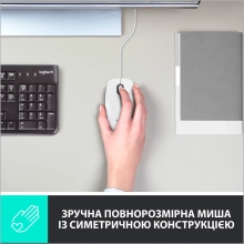 Купить Мышь Logitech M100 USB White (910-006764) - фото 2