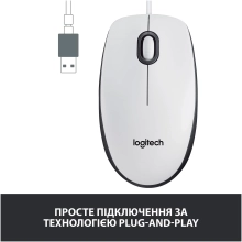 Купить Мышь Logitech M100 USB White (910-006764) - фото 3