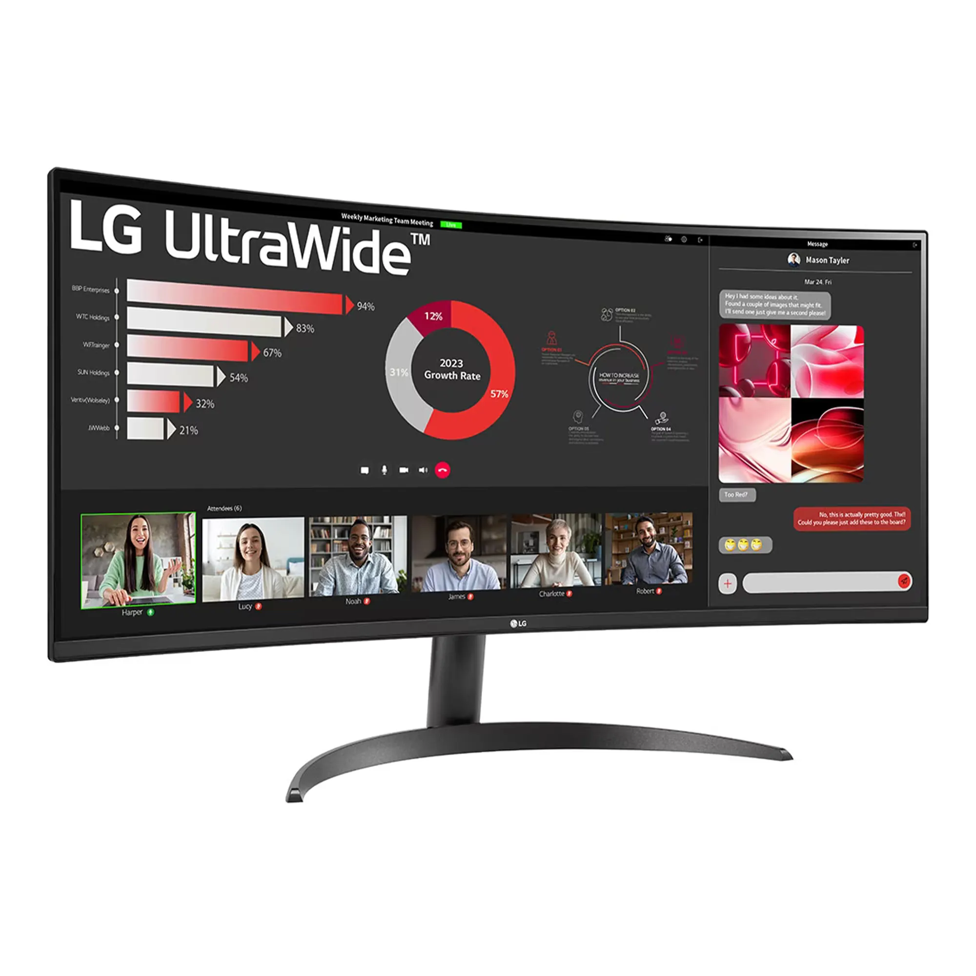 Купить Монитор 34" LG 34WR50QC-B 2xHDMI DP Audio VA 3440x1440 21:9 100Hz sRGB 99% CURVED FreeSync HDR10 (34WR50QC-B) - фото 3