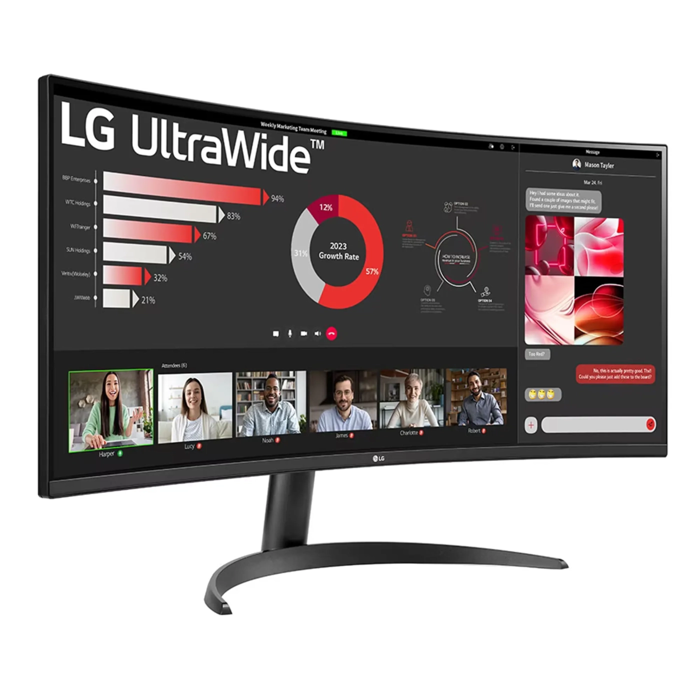 Купить Монитор 34" LG 34WR50QC-B 2xHDMI DP Audio VA 3440x1440 21:9 100Hz sRGB 99% CURVED FreeSync HDR10 (34WR50QC-B) - фото 4