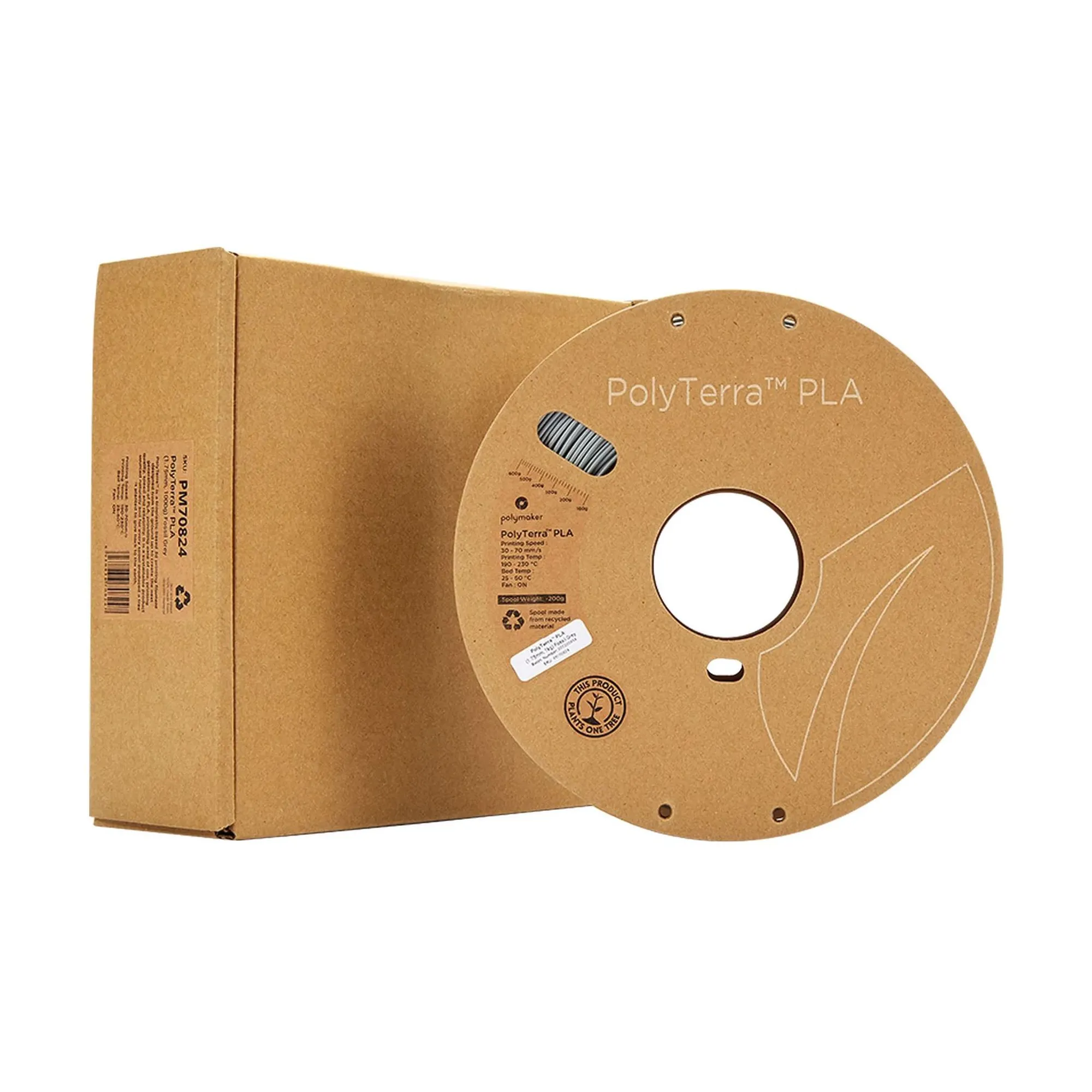 Купить PolyTerra PLA Filament (пластик) для 3D принтера Polymaker 1кг, 1.75мм, окаменевший серый - фото 4