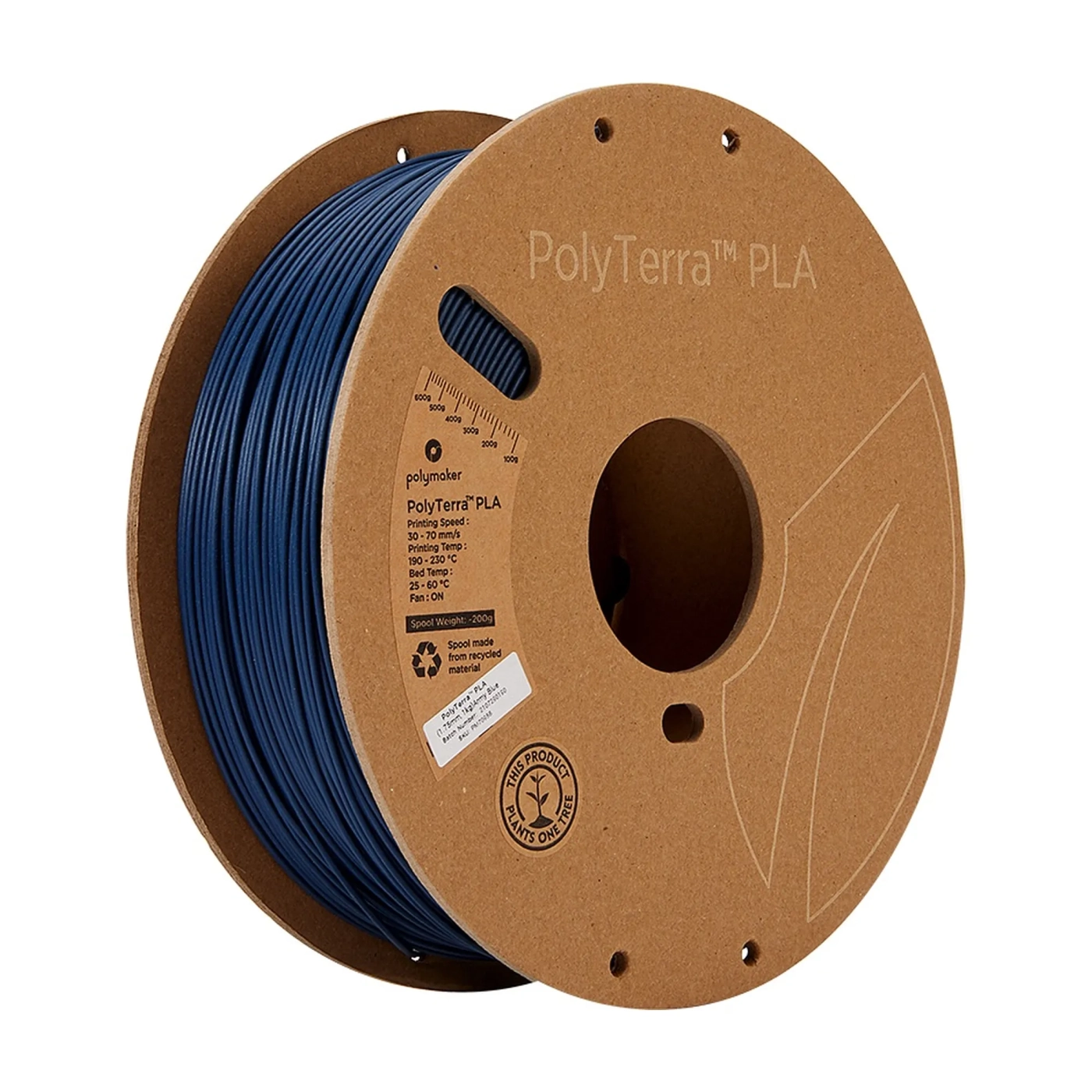 Купити PolyTerra PLA Filament (пластик) для 3D принтера Polymaker 1кг, 1.75мм, армійський синій - фото 1