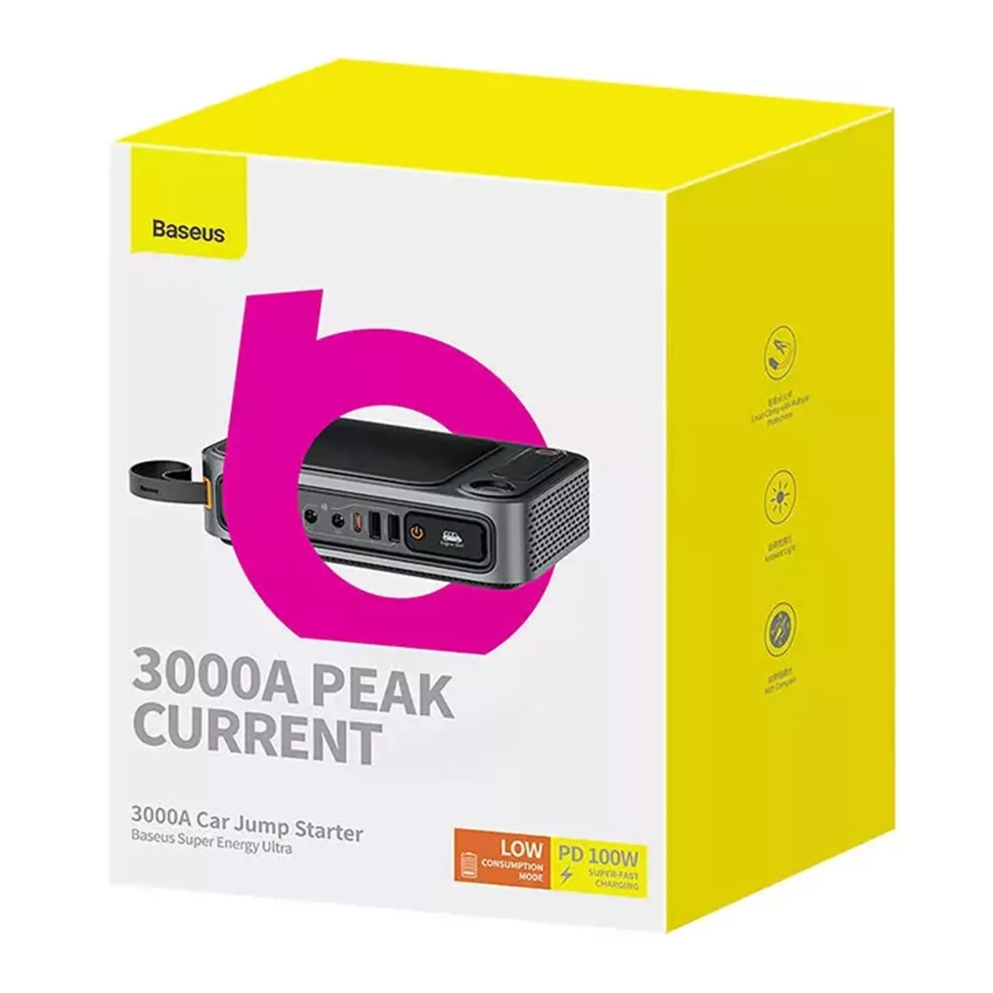 Купить Автомобильное пуско-зарядное устройство Baseus Super Energy Ultra Jump Starter 3000A Cluster Black - фото 8