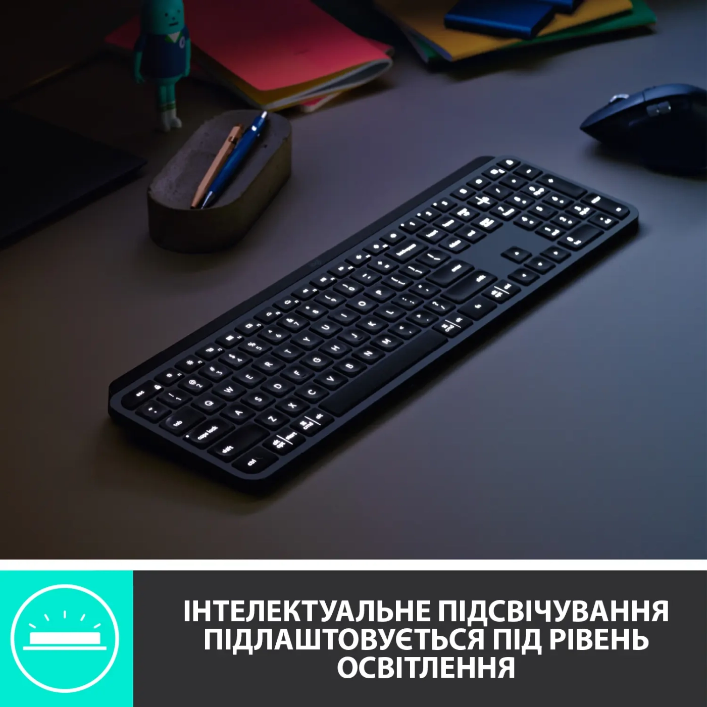 Купити Клавіатура Logitech MX Keys Wireless Illuminated Graphite (920-009417) - фото 4
